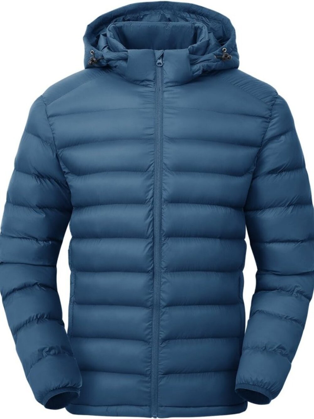 TBMPOY Men's Lightweight Puffer Jackets Detachable Hood Water-Resistant Casual
